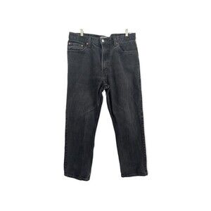 Levi 505 Jeans Men 38Wx30 Black Wash Cotton Straight Leg Denim